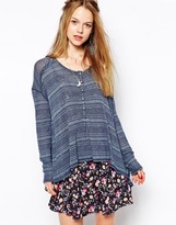 Thumbnail for your product : Free People Striped Top - Navy