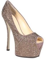 Thumbnail for your product : Giuseppe Zanotti Crystal-Coated Suede Platform Pumps