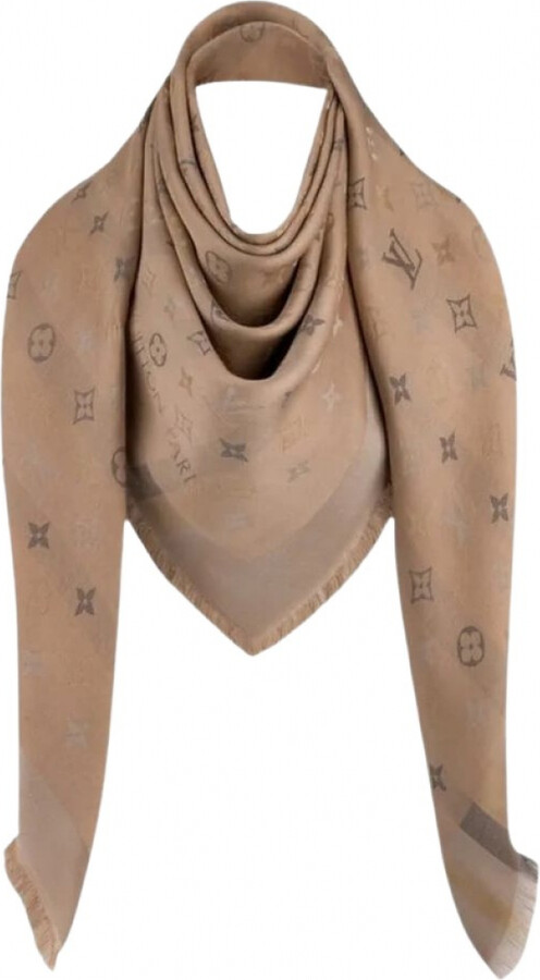 Louis Vuitton brown x Fornasetti Silk Cameo Bandeau Scarf