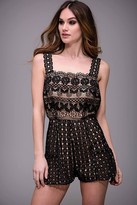 Thumbnail for your product : Jovani Sleeveless Lace Nude Romper M613