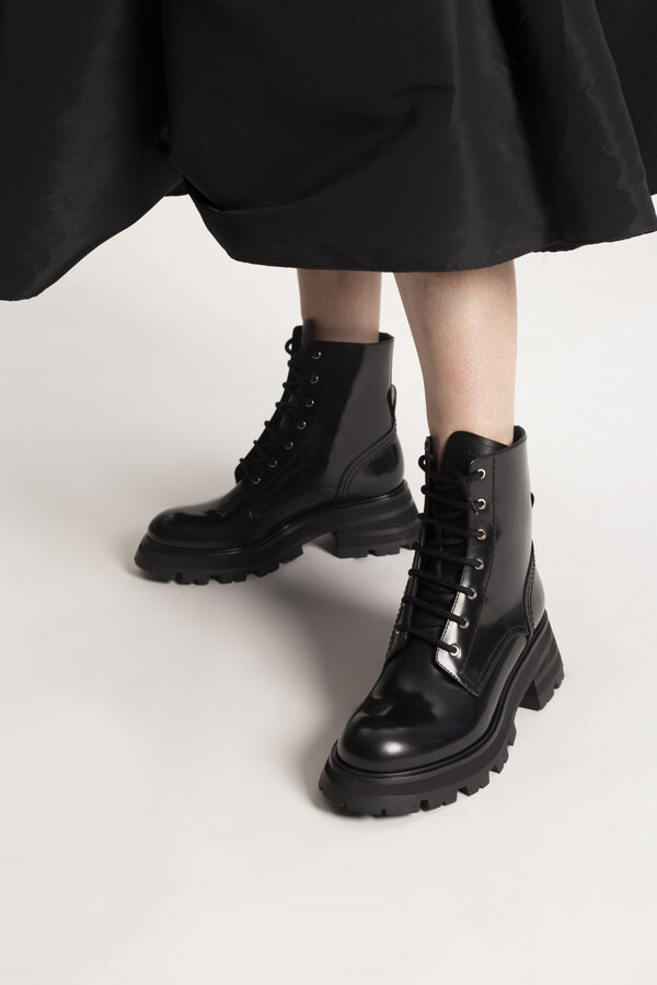 Alexander Mcqueen Lace-up Leather Ankle Boots | Shop the world's 