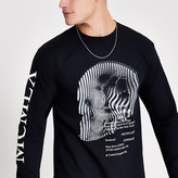 Thumbnail for your product : River Island MCMLX black printed long sleeve T-shirt