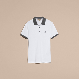 Burberry Contrast Colour Detail Cotton Piqué Polo Shirt