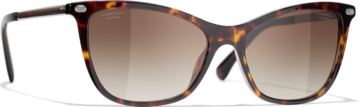 Chanel Cat's Eye Sunglasses CH5437Q Havana/Brown Gradient - ShopStyle