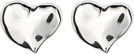 Uno de 50 UNOde50 Sterling Silver-Plated Medium Sized Heart Shaped Earrings