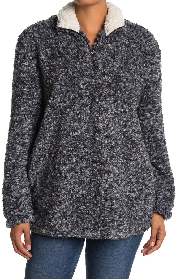 fuzzy quarter zip pullover