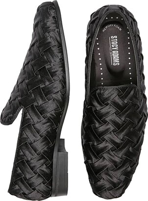 stacy adams black and gold loafers