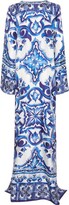 Thumbnail for your product : Dolce & Gabbana Printed silk twill long caftan dress
