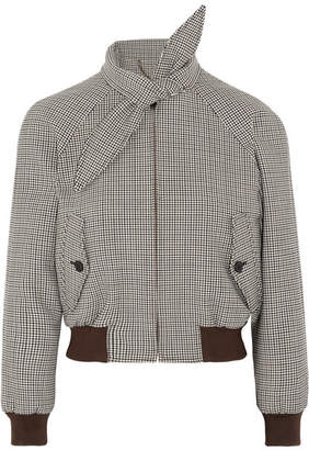 Balenciaga Harrington Checked Stretch Wool-blend Bomber Jacket - Gray
