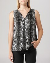 Thumbnail for your product : Reiss Top - Stina Animal Print Silk