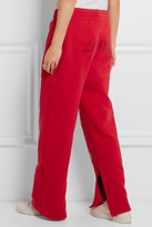 Thumbnail for your product : Off-White Off Split-hem Printed Cotton-jersey Track Pants - Red
