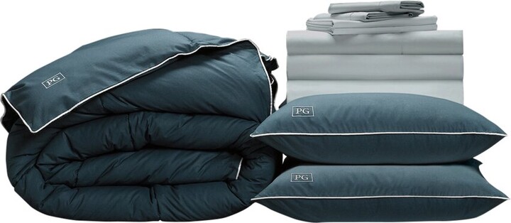 Pillow Guy Classic Cool & Crisp 100% Cotton Percale, Down-Alternative Perfect Bedding Bundle