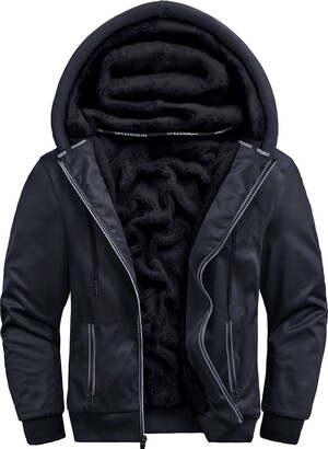 Gary Com Heavyweight Sherpa Fleece Hoodies for Men Full Zip Up Sweatshirt  Long Sleeve Lined Active Jacket