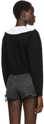 alexanderwang.t Black Cropped Bi-Layer Sweater