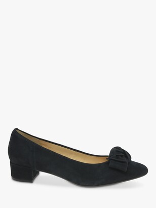 Gabor Karry Suede Bow Detail Court Shoes, Blue