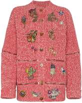 Thumbnail for your product : Alexander McQueen round zip rhinestone cardigan