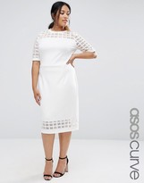 Thumbnail for your product : ASOS Curve CURVE Cage Mesh Insert Midi Pencil Dress