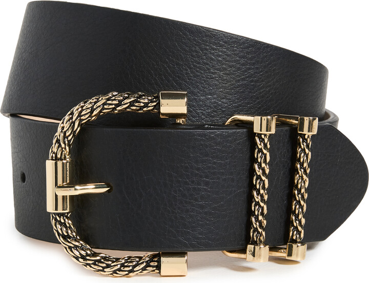 The Frankie Shop Toni Leather Belt - Women - Black Belts