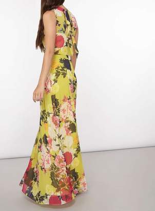 **Tall Lime Floral Print Maxi Dress