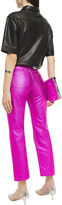 Thumbnail for your product : MSGM Metallic Coated High-rise Straight-leg Jeans
