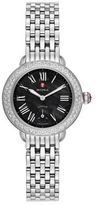 Thumbnail for your product : Michele Serein Diamond, Black Mother-Of-Pearl & Stainless Steel Bracelet Watch