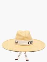 Thumbnail for your product : Chloé Logo-trim Raffia Hat - Beige