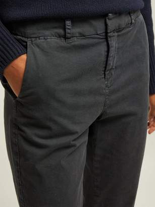Nili Lotan Montauk Cropped Twill Chino Trousers - Womens - Dark Grey