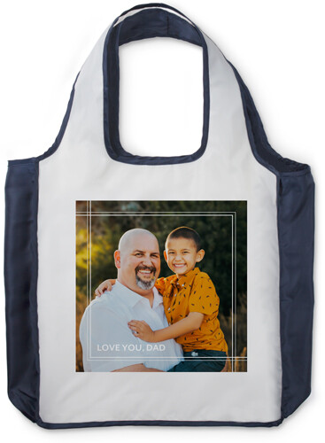 Shutterfly Reusable Shopping Bags: Intersecting Corners, True Blue, White