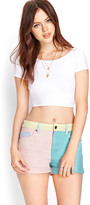 Thumbnail for your product : Forever 21 Colorblocked Denim Shorts