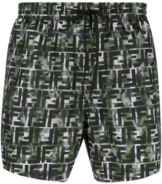 fendi logo swim shorts