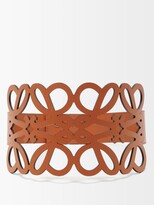 Thumbnail for your product : Loewe Anagram Cut-out Leather Belt - Tan