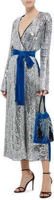 ATTICO Sequined Velvet Robe Dress