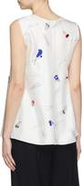 Thumbnail for your product : Theory Graphic embellished silk sleeveless top