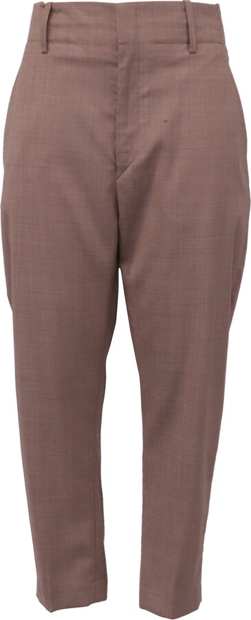 Etoile Isabel Marant Isabel Marrant Etoile Cropped Trousers in Brown Wool
