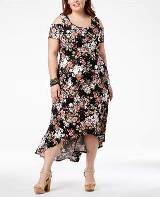 NY Collection Plus and Petite Plus Size Cold-Shoulder Fit and Flare Dress