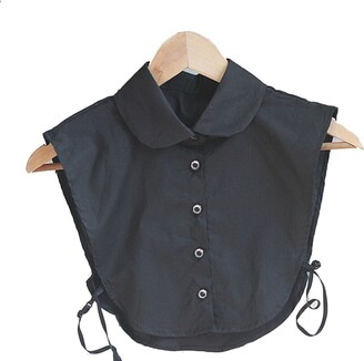 Magik Choker Necklace Unisex Women Peter Pan Detachable Lapel Shirt Fake False Collar (Round Collar-Black)