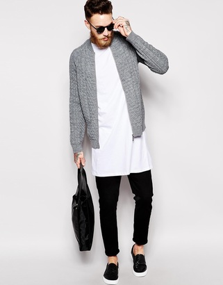ASOS Cable Bomber Cardigan