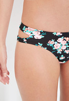Thumbnail for your product : Forever 21 Rose Print Cutout Bikini Bottoms
