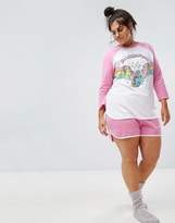 Thumbnail for your product : ASOS Curve CURVE My Little Pony Long Sleeve Tee & Short Pajama Set