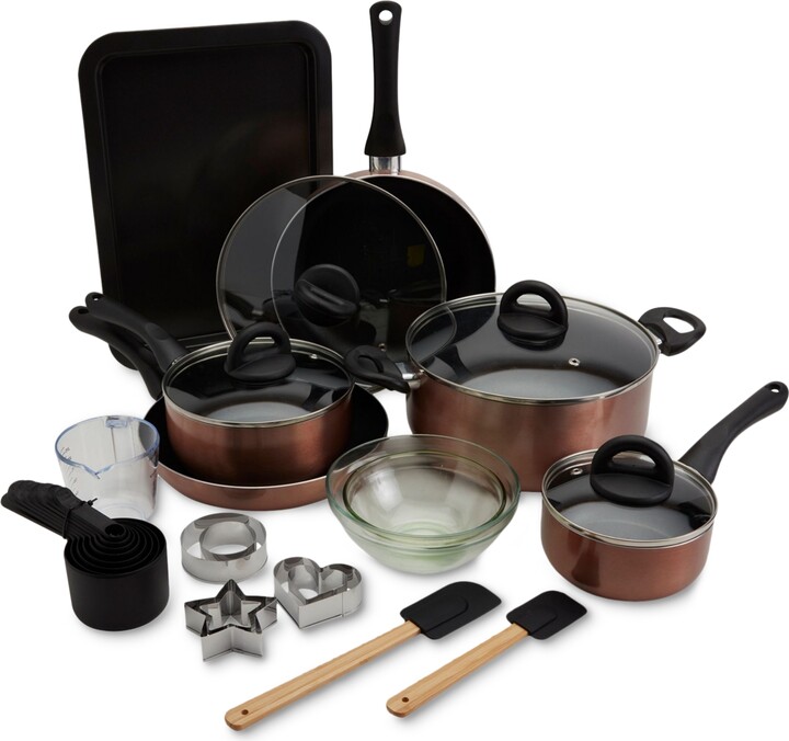 Basic Essentials 29-Pc. Nonstick Aluminum Cookware & Bakeware Set