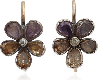 VELA Women's 10K Gold Diamond and Glass Earrings