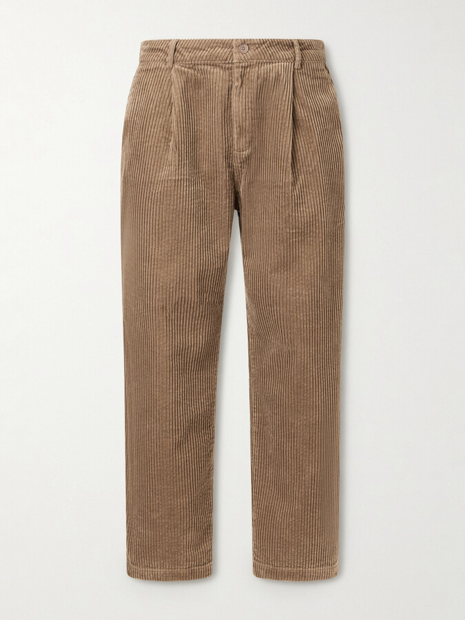 Folk Wide-Leg Cotton-Corduroy Trousers