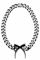 Thumbnail for your product : Luv Aj Crystal Cross Tusk Necklace in Shiny Black