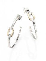Thumbnail for your product : John Hardy Classic Chain 22K Yellow Gold & Sterling Silver Large Hoop Earrings/2.15"