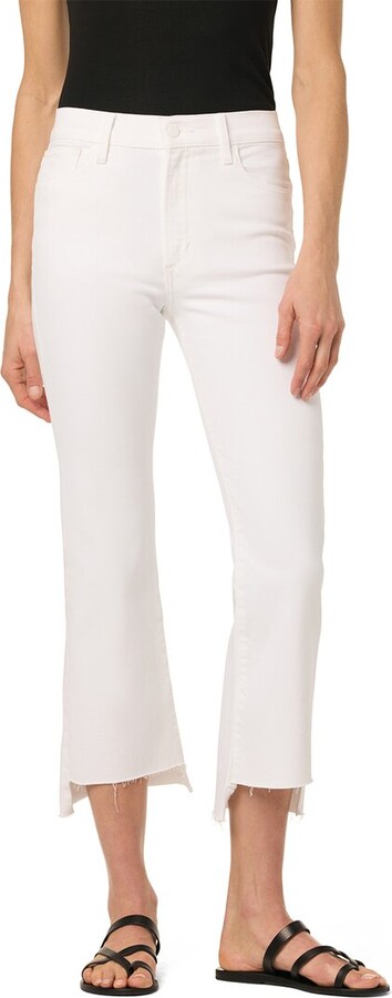 Joe's Jeans High Rise Crop Bootcut & Step Hem White Jean