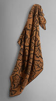Thumbnail for your product : Burberry Leaf Design Blanket Scarf