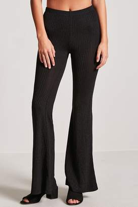 Forever 21 Metallic Ribbed Flare Pants