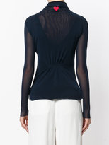 Thumbnail for your product : Twin-Set sheer fitted turtleneck sweater