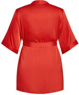 Thumbnail for your product : City Chic Satin Chemise & Robe Set - burnt coral