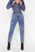 Thumbnail for your product : Nasty Gal Womens Acid Wash Distressed Mom Jeans - Blue - 4
